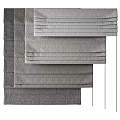 Gray Curtains With Stacked Fabric Layers And Soft Texture For Home Decor 3d model
