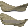 Elegant Modern Curved Landscape Seat With Natural Wooden Texture And Soft Cushioned Surface