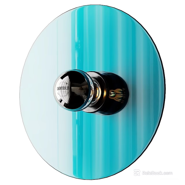 Modern Blue Glass Round Wall Lamp For Stylish Home Interior Lighting 3d model 