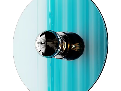 Modern Blue Glass Round Wall Lamp For Stylish Home Interior Lighting 3d model