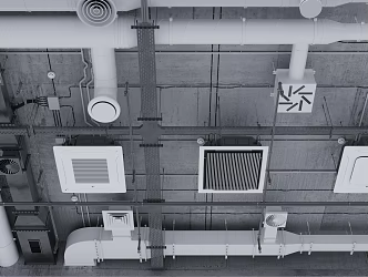 modern industrial ceiling 3d model