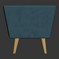 Modern Teal Tufted Lounge Chair With Unique Shape And Wooden Legs