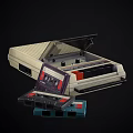 Vintage Cassette Tape Recorder With Open Lid And Colorful Cassette Tapes