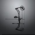 Modern Compound Bow Weapon With Black Frame Pulley System And Sights 3d model