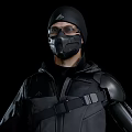 Game Figure Male Man Cyberpunk Hacker Cyberpunk Hacker Masked Man Masked Hacker 3d model