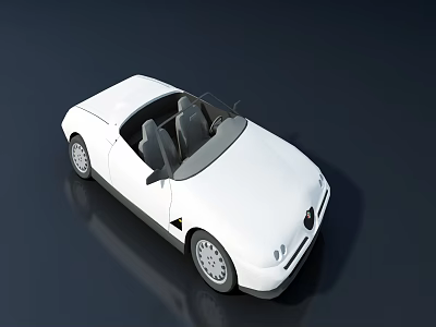 White Modern Two Seater Convertible Car With Open Top Sleek Design 3d model