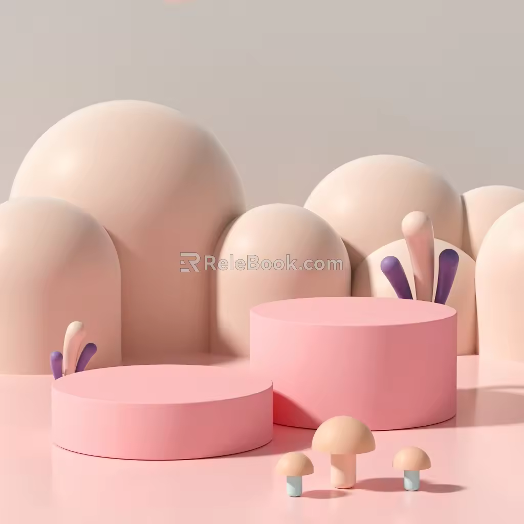 Modern E-commerce Background Meichen Display E-commerce Display Commodity Booth 3d model