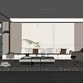 Modern Living Room Interior With White Sofa Coffee Table Area Rug And Floor Lamp