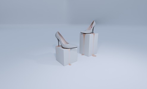 Modern high-heeled shoes high-heeled shoes ornaments 3d model