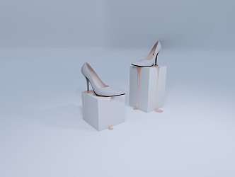 Modern high-heeled shoes high-heeled shoes ornaments 3d model