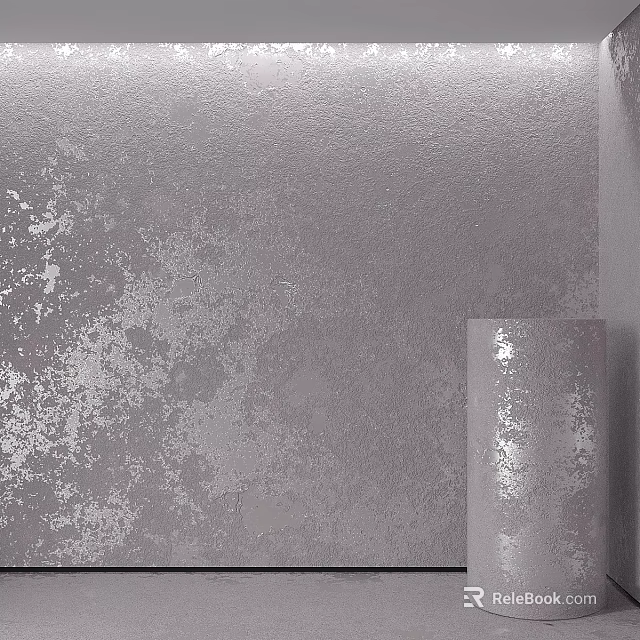 Modern Textured Wall Component With Metallic Surface For Interior Design 3d model 