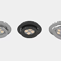 Modern LED Downlights and Spotlights with Black Silver Finish Round Design Multiple LED Bulbs