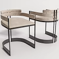 Modern Bar Stools With Metal Frame And Upholstered Curved Seats