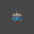 Container Cargo Ship With Blue And Red Hull Loaded With Many Colorful Containers On Deck