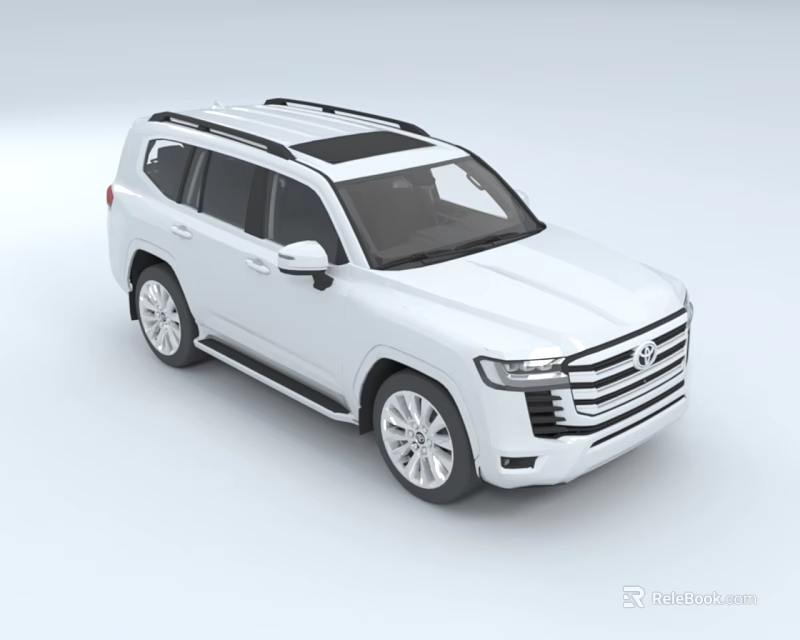 Stylish White Large SUV With Roof Rack Alloy Wheels And Bold Front Grille 3d model 