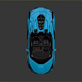 Sleek Blue Convertible Sports Car with Copper Wheels Open Top Luxury Performance