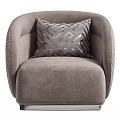 Modern Plush Upholstered Accent Chair With Curved Arms And Geometric Pattern Cushion