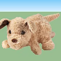 Soft Light Brown Plush Toy Dog Lying Down as Daily Household Item