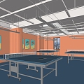 Modern table tennis room 3d model