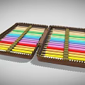 Open Leather Pouch With Neatly Arranged Vibrant Colored Pens In Organized Rows
