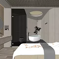 Modern Beauty Salon Interior With Massage Bed Flower Petals And Wooden Walls