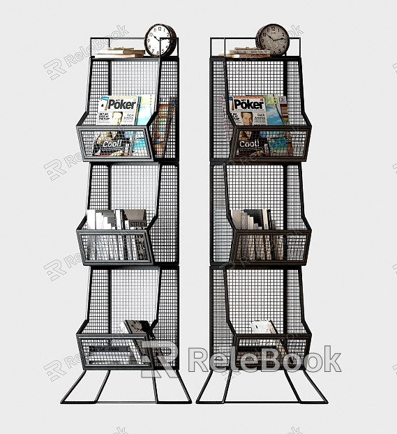 Industrial LOFT Magazine Rack Decoration model