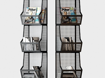 Industrial LOFT Magazine Rack Decoration model