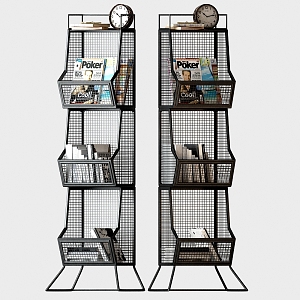 Industrial LOFT Magazine Rack Decoration 3d model