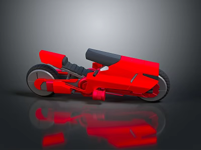 Futuristic Red Motorcycle Concept Inspired by Cosmic Aerospace Exploration Design 3d model