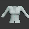 White Open Front Cardigan With Three Quarter Sleeves And Knitted Fabric