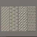 White Stylish Wall Panels With Various Geometric Patterns For Home Interior Decoration 3d model