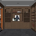 American Wine Cellar Solid Wood Wine Cabinet 3d model