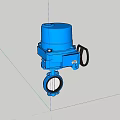 Blue Industrial Valve Actuator Device With Pressure Gauge And Flange Connection
