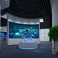 Modern Monitoring Room Command Operational Control Center 3d model