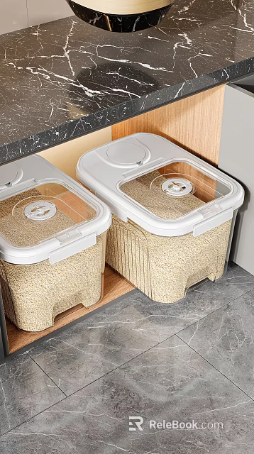 Airtight Kitchen Grain Storage Containers With Lids 3d model 