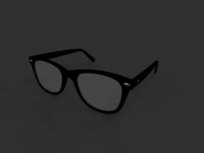 Stylish Black Rectangular Frame Glasses With Modern Design For Everyday Wear 3d model