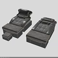 Modern Comfortable Massage Chair With Upholstered Gray Cushions And Adjustable Footrest