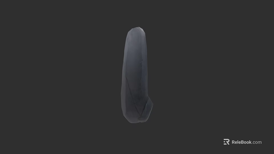 Abstract Gray Sculpture Carving With Sleek Form In Black Background 3d model 