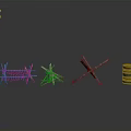 Handmade Wooden Craft Structures Including Twig Frames Cross Supports And Stacked Roll