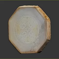 Elegant Octagonal Decorative Equipment With Carved Patterns And Orange White Surface 3d model