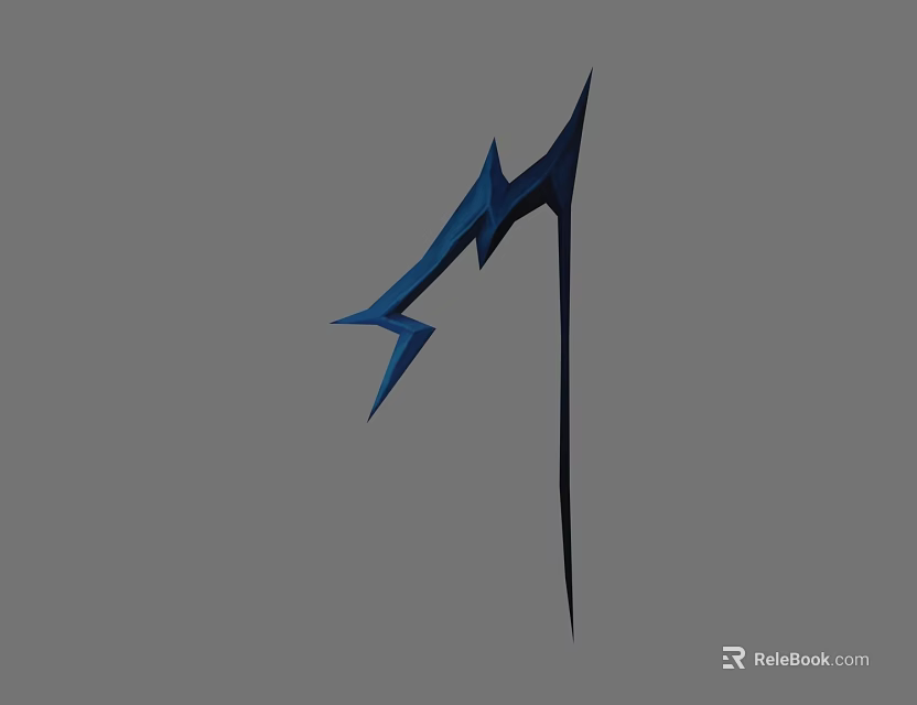 Blue Sharp Weapon Design With Angular Blades And Metallic Finish For Modern Use 3d model 