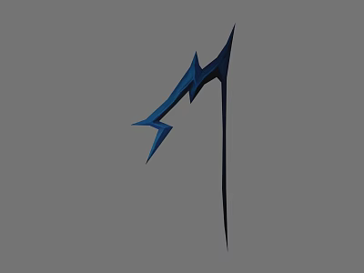 Blue Sharp Weapon Design With Angular Blades And Metallic Finish For Modern Use 3d model