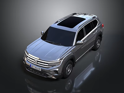 Silver SUV With Black Roof Front Grille Design And Alloy Wheels 3d model