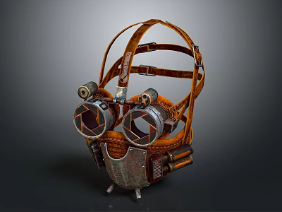 Steampunk Goggles With Leather Straps Metal Gears And Vintage Lenses Design 3d model