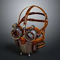 Steampunk Goggles With Leather Straps Metal Gears And Vintage Lenses Design