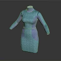 Shiny Blue And Silver Spliced Fitted Long Sleeve Fashion Dress Design
