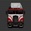 Red and White Semi Truck With Shiny Exterior And Modern Cab Design