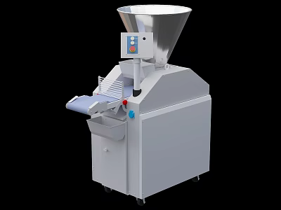 Automatic Industrial Sausage Stuffer with Conical Hopper Control Panel and Conveyor Belt 3d model