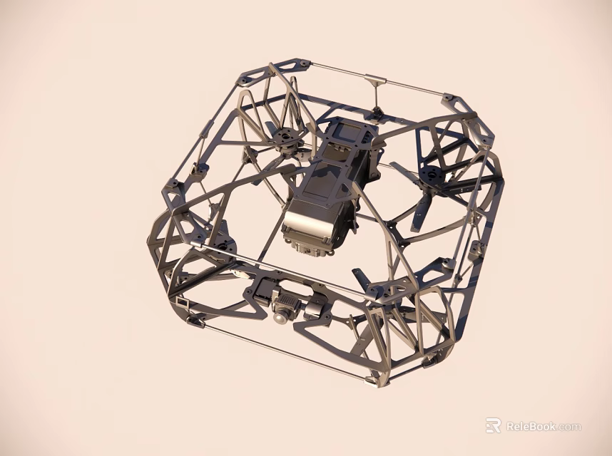 Advanced Multirotor Drone Featuring Metal Frame Structure And Rotor Components 3d model 