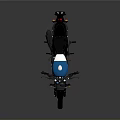 Jawa Blue And Black Classic Motorcycle With Round Headlight Black Seat And Black Wheels
